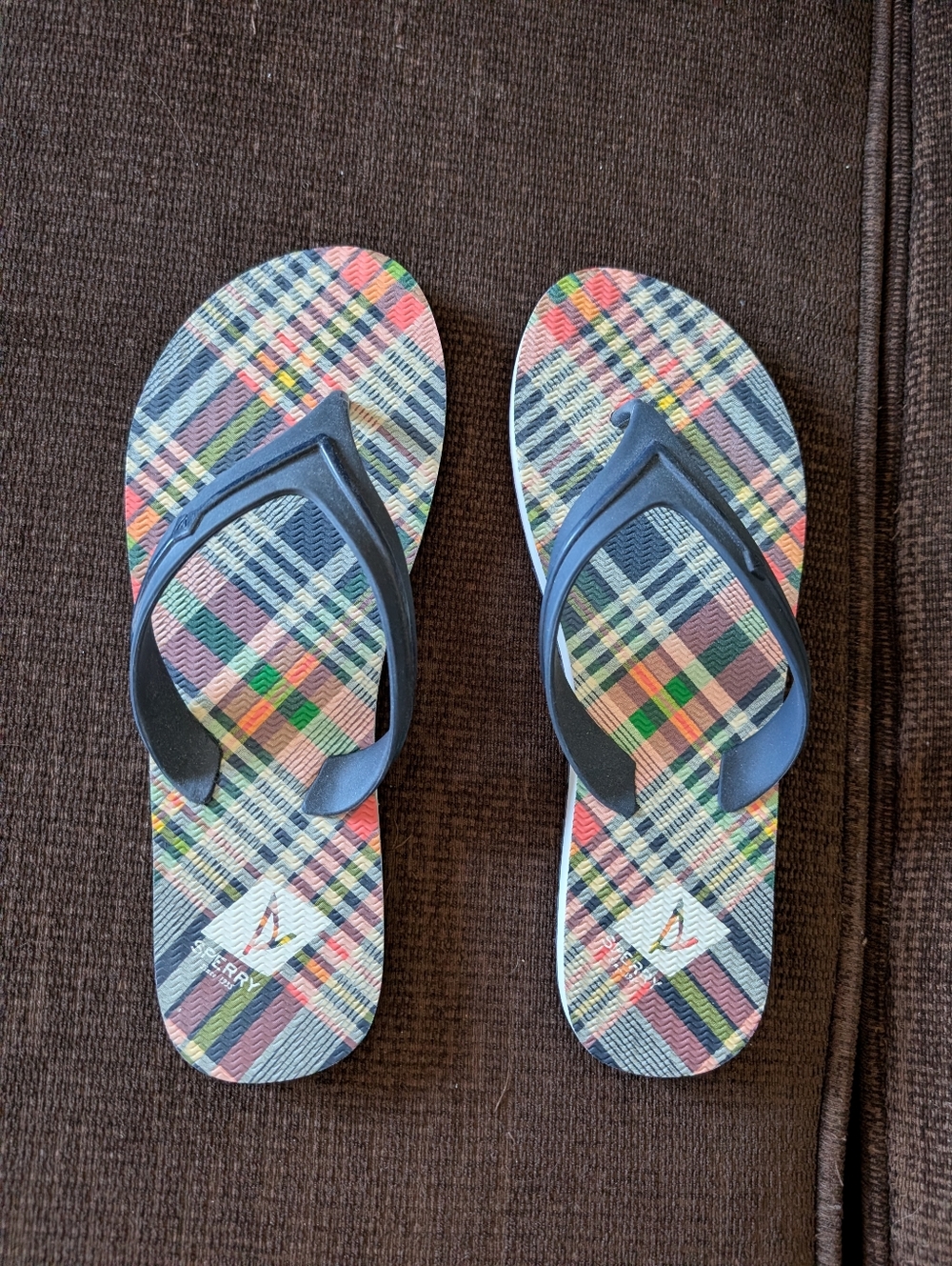 Sperry Black Textured Rubber Sole with Branded Logo